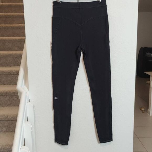 Alo Yoga Airbrush Elite High Waist Leggings- Womens- Size M- Black - Picture 10 of 15